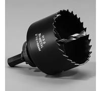 68mm Hole Saw, HSS Bi-Metal Hole Cutter with Pilot Bit for Plate Steel, Sheet Iron, Ceiling Board, Wood and Plasterboard, Black