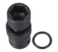 68mm Long Joint Hex Socket Adapter for Heavy Duty Use with Pneumatic Wrenches, Screw Thread Options from 12mm to 24mm (19mm)