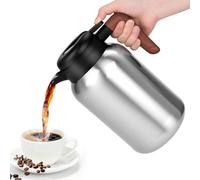 68oz Thermal Coffee Carafe, Stainless Steel Double Wall Vacuum, Carafes for Keeping Hot, Large Carafes for Tea, Hot Liquids, Cold Drinks (Classic Silver)