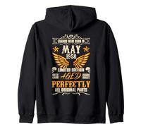 68rd Birthday Vintage Legends Born in 1958 68 Years May Zip Hoodie