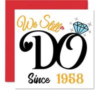 68th Anniversary Card for Husband Wife - We Still Do Since 1958 - I Love You Gifts, Happy 68th Wedding Anniversary Cards for Partner, 145mm Greeting Cards Anniversaries