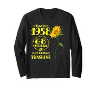 68th Birthday 68 Years of Sunshine Sunflower Lover Born 1958 Long Sleeve T-Shirt