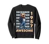 68th Birthday Bear Legends December 1957 68 Years Old Mens Sweatshirt