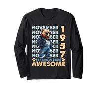 68th Birthday Bear Legends November 1957 68 Years Old Mens Long Sleeve T-Shirt