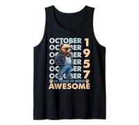 68th Birthday Bear Legends October 1957 68 Years Old Mens Tank Top