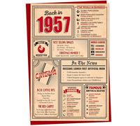 68th Birthday Card - Back in 1957 In This Year Card, Greeting Card for Men and Women, Birthday Cards for Women, Birthday Cards for Men, 68th Anniversary Card, A5