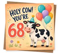 68th Birthday Card for Her, Funny Balloons Party Design