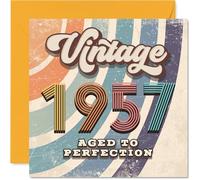 68th Birthday Card for Men Women - Vintage 1957 Aged To Perfection - Happy 68 Birthday Cards for Nanny Husband Friend Dad Cousin Uncle, 145mm Bday Greeting Cards