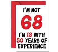 68th Birthday Cards for Men Women - Not 68 Im 18 With 50 Years Experience - Happy Birthday Card for 68 Year Old Man Woman Wife Dad Brother Sister, A5 Bday Greeting Cards