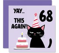 68th Birthday Cards for Women Men - Yay This Again! - Happy Birthday Card for 68 Year Old Woman Man Wife Dad Brother Sister, 145mm Bday Greeting Cards
