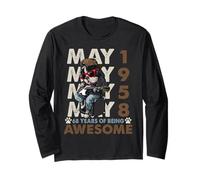 68th Birthday Dog Lover May 1996 Vintage 68 Years Old Men Long Sleeve T-Shirt