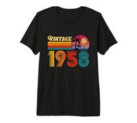 68th Birthday Gift 68 Years Old Men Women Retro Vintage 1958 Premium T-Shirt