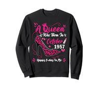 68th Birthday High Heel A Queen Was Born In October 1957 Sweatshirt