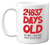 68th Birthday Mug Gift for Men Women Him Her - 24837 Days Old - Funny Adult Sixty-Eight Sixty-Eighth Happy Birthday Present for Dad Mum Grandma Nan Grandad Uncle, 11oz Ceramic Dishwasher Safe Mugs