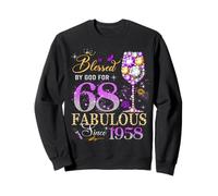 68th Birthday Queen Blessed by God 68 Fabulous Since 1958 Sweatshirt