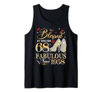 68th Birthday Queen Blessed by God 68 Fabulous Since 1958 Tank Top