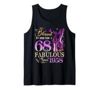 68th Birthday Queen Blessed by God 68 Fabulous Since 1958 Tank Top