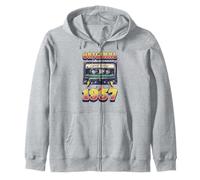 68th Birthday Retro Vintage 1957 Men Women Zip Hoodie