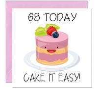 68th Cute Birthday Card for women girls Cake it easy Birthday Card for 68 Year old Woman Mum Aunt Ladies Nan Friend Sister Grandma Sixty Eight, Sixty Eighth Nanny