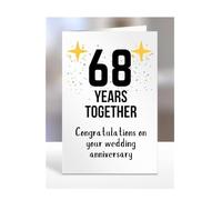 68th Wedding Anniversary Card, Sixty-eighth Anniversary Card, 68 years Anniversary Card for a special couple, Congratulations, Congrats, On Your, A5-345_68