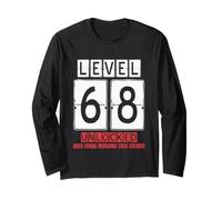 68th Wedding Anniversary Unlocked Level 68 Birthday Complete Long Sleeve T-Shirt