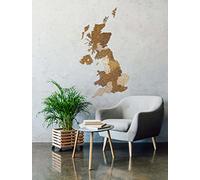 68travel UK Wooden Map - Multilayered Large Wall Decoration with Natural Stains - United Kingdom, Britain - for Living Room, Study, Office UK (78 x 44 cm)