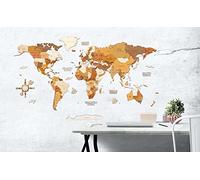 68travel Wooden World Map Wall Decoration - 3D Multilayered, Multicolour Stained Wood, Engraved Names - Unique 3D Effect - For Living Room, Office & Bedroom - L Adventurer (120x70 cm)
