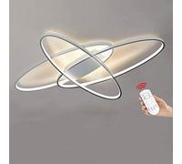68W 5100LM Modern Chic LED Dining Room Ceiling Light Metal Acrylic Ceiling Lamp Contemporary Flush Mount Living Room Table Bedroom Lighting Fixture, Creative 3-Oval Design Chandeliers,L95*W65cm,White