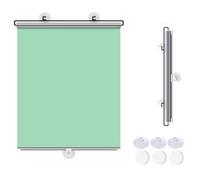68x125cm Suction Cup Roller Blinds, Blackout Roller Blinds,Thermal Insulation and Sun Protection Privacy Screens, Retractable Portable Curtains, for Bedroom Conservatory green