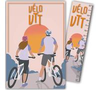 69-1027 Sporty Mountain Bike Cycling Card for Men and Women Sun - with Bookmark/Ruler 15 cm in Paper and White Envelope Size 12 x 17.5 cm - Birthday or Party Gift - Made in France