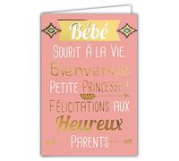 69-5006 Greeting Card Birth Girl Baby Smiles to Life Welcome Little Princess Congratulations to The Happy Parents