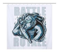 69.69x70.87Inch（177x180cm）Opaque Privacy Curtain, Use Alone Or with Clear Shower Curtain - Weighted Hem, Water-Resistant - Shower Curtain Liner, Bathroom Curtains, Bathroom CurtainBattle Royale ,cattl