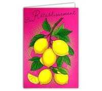 69-8146 Fluorescent Card for Good Health and Warmth - With Envelope 12 x 17.5 cm - White Interior for Writing - Fluorescent Inks - Created and Made in France