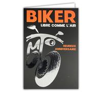 69-9015 Happy Birthday Card + Envelope 12 x 17.5 cm Silver Shiny Silhouette 2 Wheels Strong American Displacement for Biker Passion Route 66