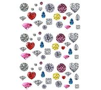 69 Diamonds and Precious Stones Images in Mixed Colours Printed onto Wafer Paper for Cake Decorations Toppers