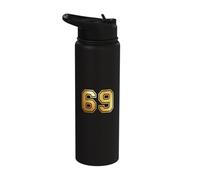 69 Number Sixty-Nine Team Sports Graphic Varsity Matching Stainless Steel Insulated Water Bottle