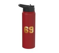 69 Number Sixty-Nine Team Sports Graphic Varsity Matching Stainless Steel Insulated Water Bottle