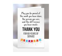 69 years of work service card, for employee, colleague, boss, manager, supervisor, present, anniversary, gifts for men, women, him, her, 69th,Thank you for, A5-149_70