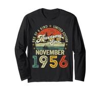 69 Years Old Awesome Since November 1956 69th Birthday Men Long Sleeve T-Shirt