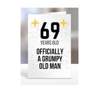 69 Years Old, Officially a Grumpy Old Man Card, Funny, Joke, Gift, 69th Happy Birthday, Presents for, Dad, Daddy, Grandad, Husband, Uncle, Him, Male, A5-164_41