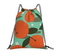 690 Clementine Tangerine Backpack Bag, Drawstring Bag Comfort Swim String Backpack Foldable Drawstring Swimming Bag For Travel Beach Women 42X36Cm
