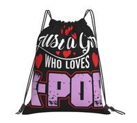 690 K-Pop String Swimming Bag, Cinch Sack Foldable String Sackpack Premium Swim Bag For Sport Activities Gym 42X36Cm