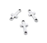 690 Pieces Antique Silver Tone Jewellery Charms Craft Art Making Crafting Beading Supplies QT9P1J Latin Cross Connector