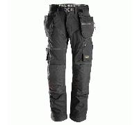 Snickers 6902 Mens Flexiwork Work Holster Pocket Trousers Regular Fit Black 36" 32"