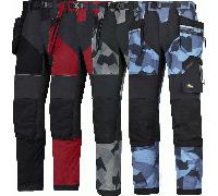 Snickers 6902 FlexiWork Work Trousers+ Holster Pockets Chilli Red/Blac 30" 30"