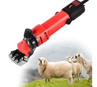 690W Electric Wool Shear Set with 6-Speed Adjustment, Removable Knife Head, Professional-Grade Thick-haired Trimming Tool, Suitable for Various Animals Such As Sheep, Alpaca, Goat,Red