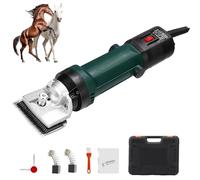 690W Horse Clippers, Professional Electric Horse Grooming Kit, 6 Speed Control, Detachable Blade, Rotatable Button, 500Cm Power Cord, Shaving Equine Clippers for Large Thick Coat Animals Dark Green