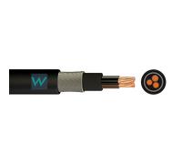 6943B 3 Core Steel Wire Armoured SWA LSZH 25.0mm Black Cable - Cut to Length sold per 1 metre