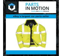 Portwest S463 Mens Hi Vis Winter Bomber Jacket Waterproof Windproof Mens Winter Workwear Padded Pack Away Hood Reflective Tape Cold Weather Coat, Yellow, M