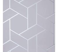 Arthouse Parquet Geo Silver Wallpaper